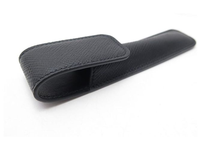 NEW SMYTHSON PEN CASE + PENCIL CASE GRAINED LEATHER PEN PENCIL CASE Black - view 13