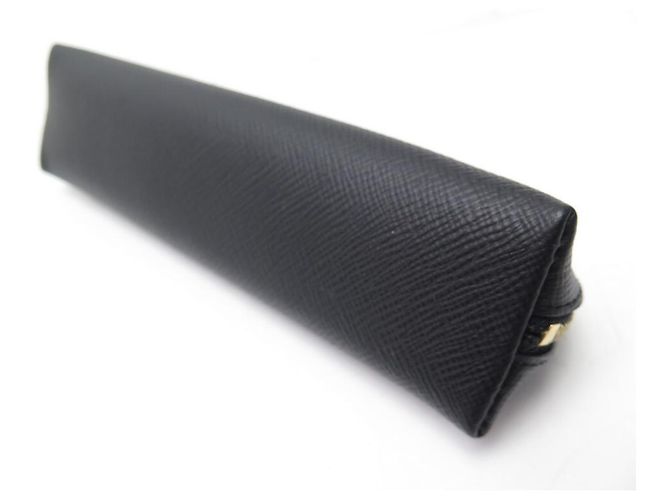 NEW SMYTHSON PEN CASE + PENCIL CASE GRAINED LEATHER PEN PENCIL CASE Black - view 3
