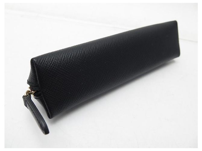 NEW SMYTHSON PEN CASE + PENCIL CASE GRAINED LEATHER PEN PENCIL CASE Black - view 4