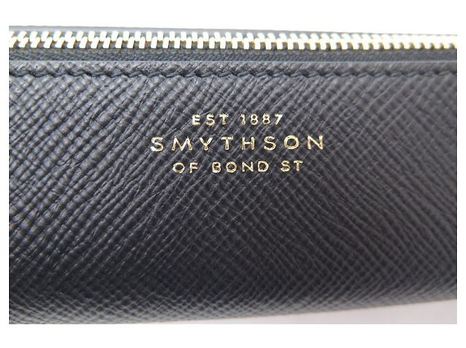 NEW SMYTHSON PEN CASE + PENCIL CASE GRAINED LEATHER PEN PENCIL CASE Black - view 5