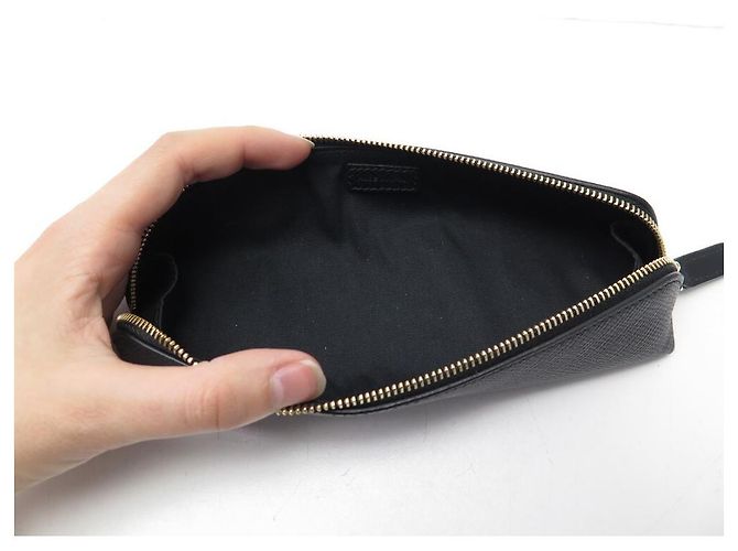 NEW SMYTHSON PEN CASE + PENCIL CASE GRAINED LEATHER PEN PENCIL CASE Black - view 6