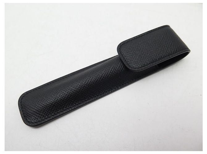 NEW SMYTHSON PEN CASE + PENCIL CASE GRAINED LEATHER PEN PENCIL CASE Black - view 8