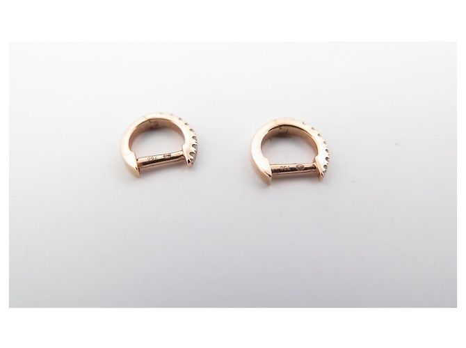 ORECCHINI VANRYCKE MINI CREOLE OFFICIAL ORO ROSA 18K e diamanti D'oro - vista 2