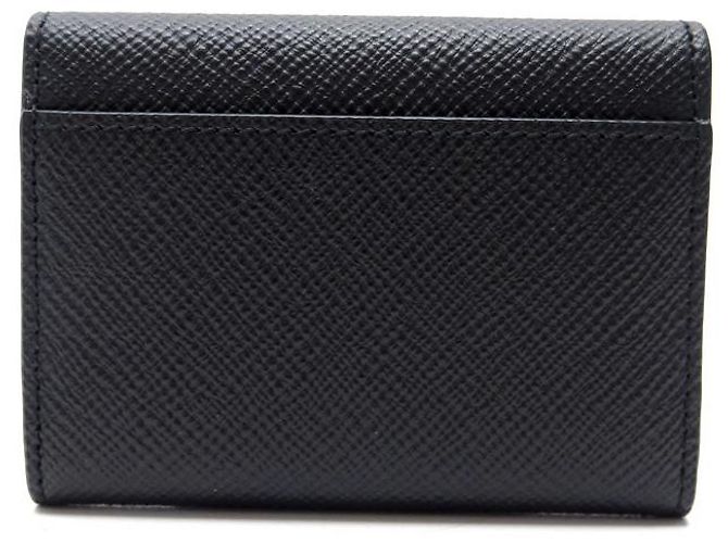 NEW SMYTHSON COMPACT WALLET 1029609 BLACK PANAMA LEATHER NEW WALLET - view 2
