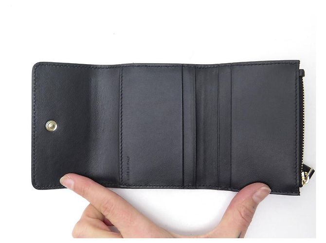 NEW SMYTHSON COMPACT WALLET 1029609 BLACK PANAMA LEATHER NEW WALLET - view 4