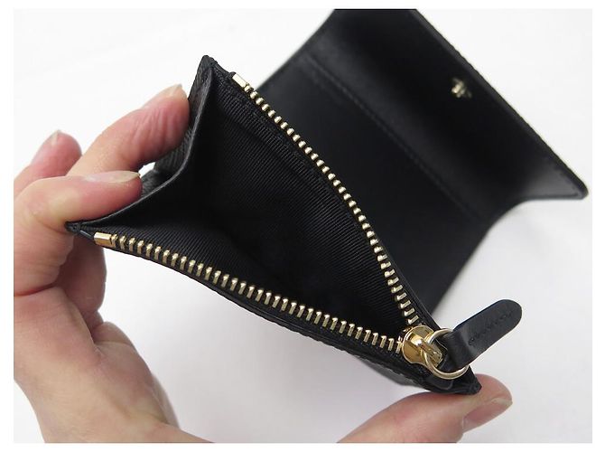 NEW SMYTHSON COMPACT WALLET 1029609 BLACK PANAMA LEATHER NEW WALLET - view 6