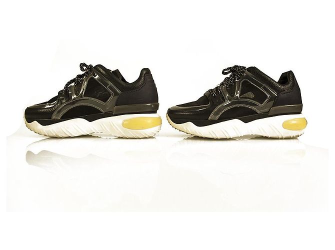 Fendi Sheer Panels Chunky Noir Baskets Mesh, cuir de vachette, Taille des Baskets PVC et Caoutchouc 38 - vue 4