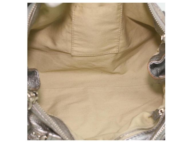 Chloé Chloe Paddington Borsa A Mano In Pelle Argento 01-06-53 auth 37625 - vista 11