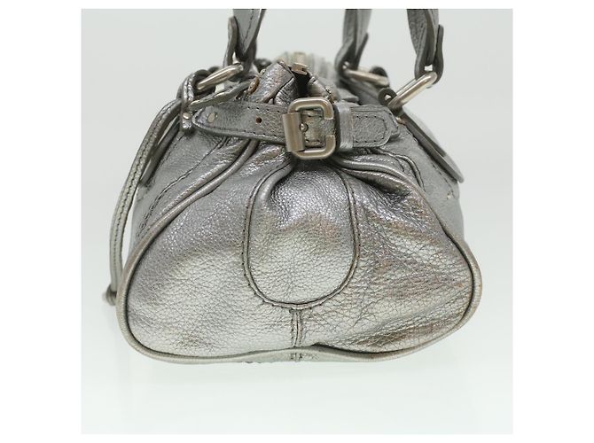 Chloé Chloe Paddington Borsa A Mano In Pelle Argento 01-06-53 auth 37625 - vista 3