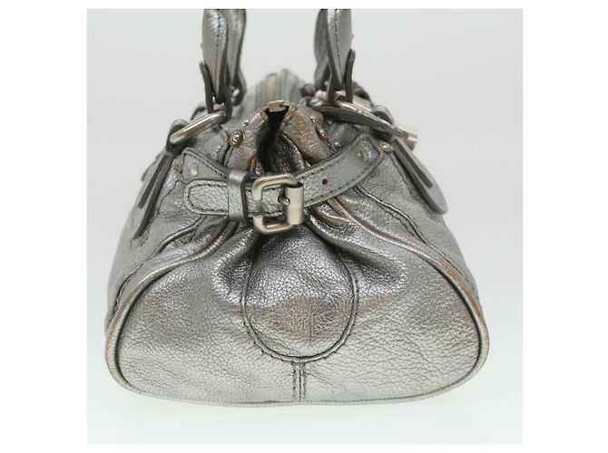 Chloé Chloe Paddington Borsa A Mano In Pelle Argento 01-06-53 auth 37625 - vista 4