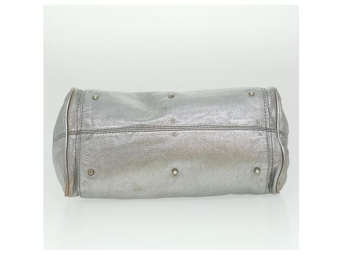 Chloé Chloe Paddington Borsa A Mano In Pelle Argento 01-06-53 auth 37625 - vista 5