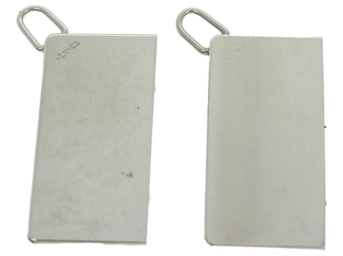 Hermès HERMES Collana Charm Metallo 2Imposta Silver Auth am3985 Argento - vista 3