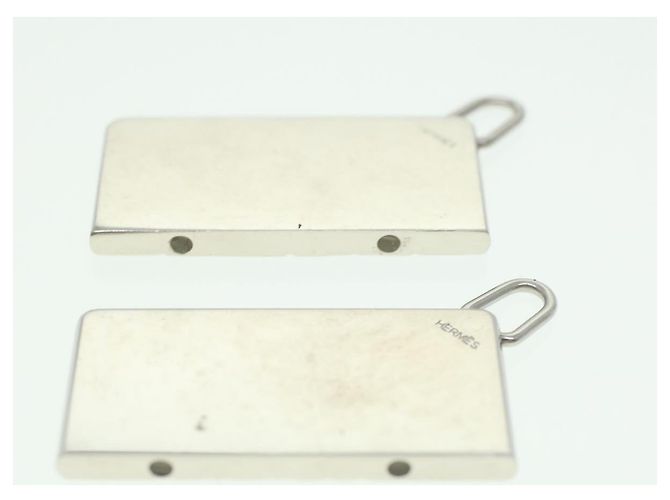 Hermès HERMES Collana Charm Metallo 2Imposta Silver Auth am3985 Argento - vista 4