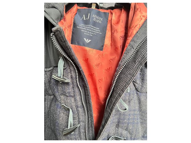 Cappotto Armani Jeans nero in tessuto da uomo - vista 2