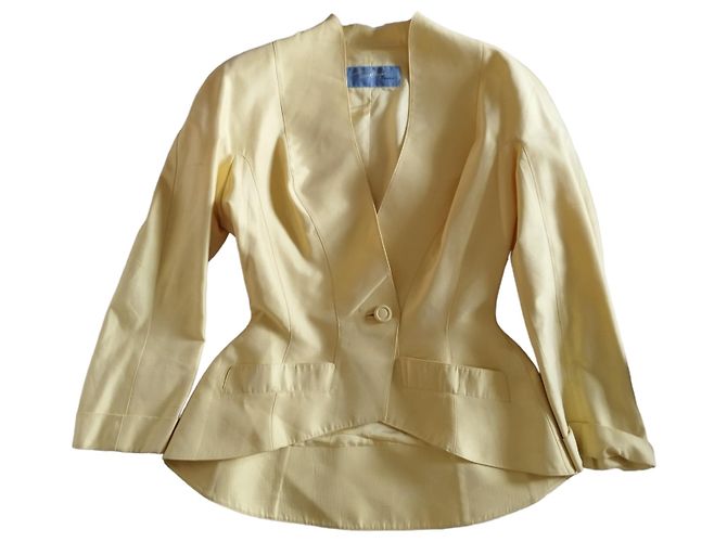 Chaqueta Thierry Mugler de lino amarillo - vista 11