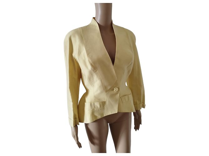 Chaqueta Thierry Mugler de lino amarillo - vista 2