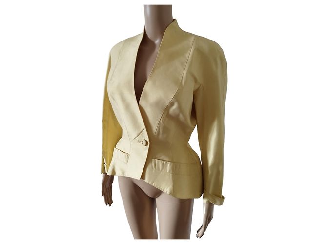 Chaqueta Thierry Mugler de lino amarillo - vista 7