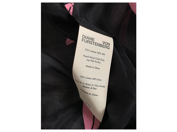 Abito Diane Von Furstenberg Nero e Rosa Seta Cotone - vista 10