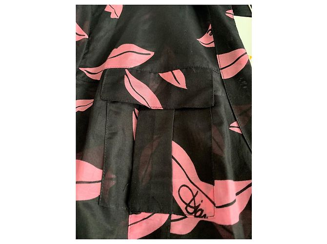 Abito Diane Von Furstenberg Nero e Rosa Seta Cotone - vista 12