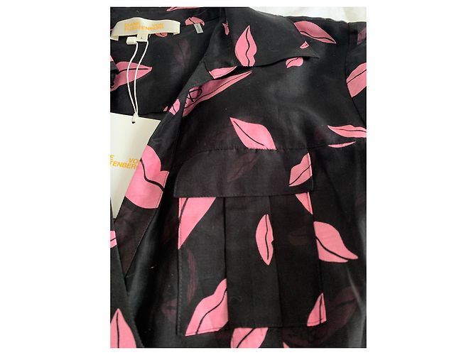 Abito Diane Von Furstenberg Nero e Rosa Seta Cotone - vista 13