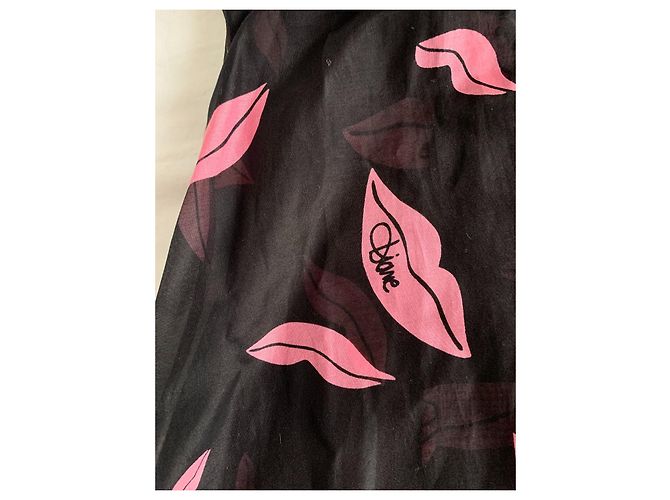 Abito Diane Von Furstenberg Nero e Rosa Seta Cotone - vista 14
