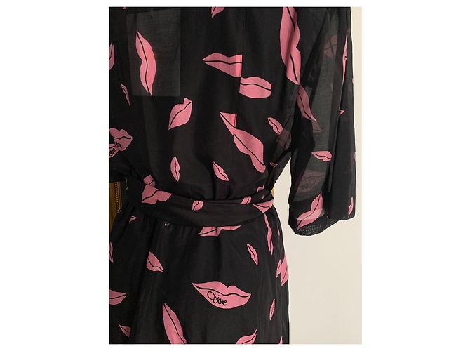 Abito Diane Von Furstenberg Nero e Rosa Seta Cotone - vista 16