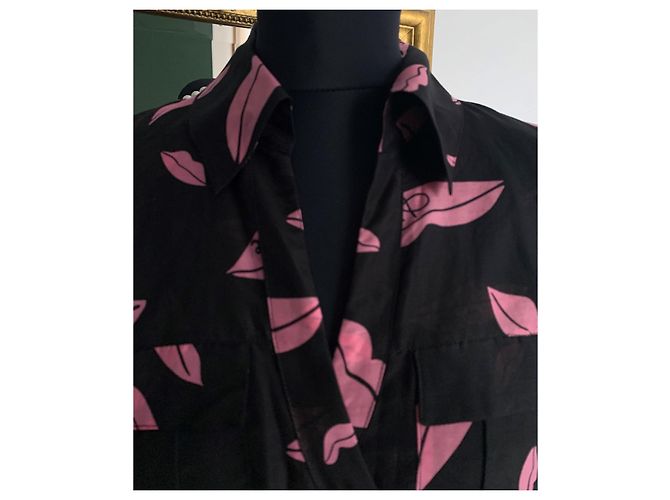 Abito Diane Von Furstenberg Nero e Rosa Seta Cotone - vista 4