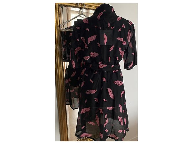 Abito Diane Von Furstenberg Nero e Rosa Seta Cotone - vista 5