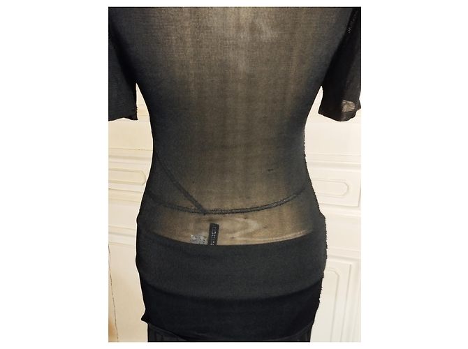 Karl Lagerfeld LAGERFELD TOP TUNIC PULLOVER LIGHT TRENDY GRAPHIC MESH T 34/36/38 Schwarz - Ansicht 4
