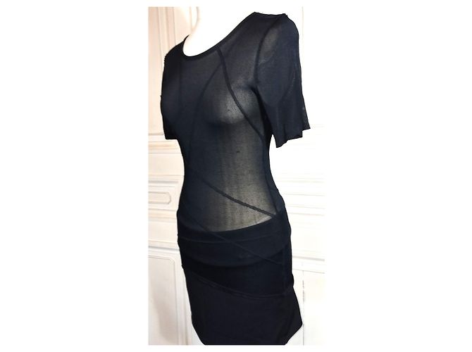 Karl Lagerfeld LAGERFELD TOP TUNIC PULLOVER LIGHT TRENDY GRAPHIC MESH T 34/36/38 Schwarz - Ansicht 7