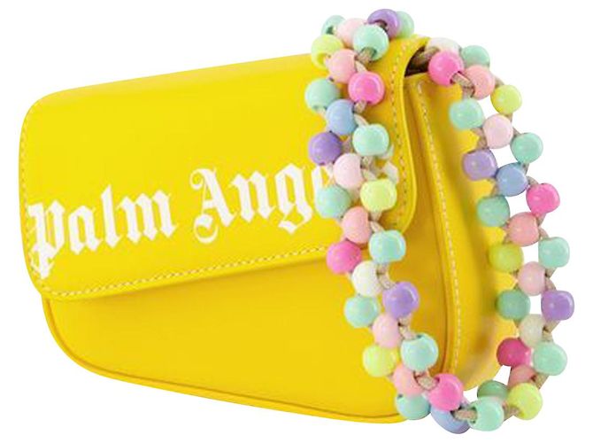 Beads Strap Crash Bag Pm Sac à main - Palm Angels - Jaune - Cuir - vue 2