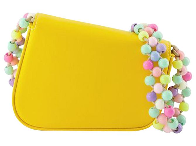 Beads Strap Crash Bag Pm Sac à main - Palm Angels - Jaune - Cuir - vue 3