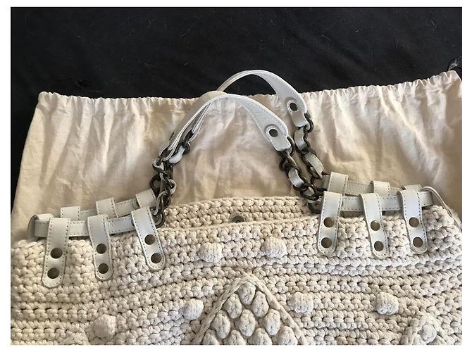 Borsa a tracolla Gerard Darel Dublin in cotone color guscio d'uovo Bianco sporco - vista 2