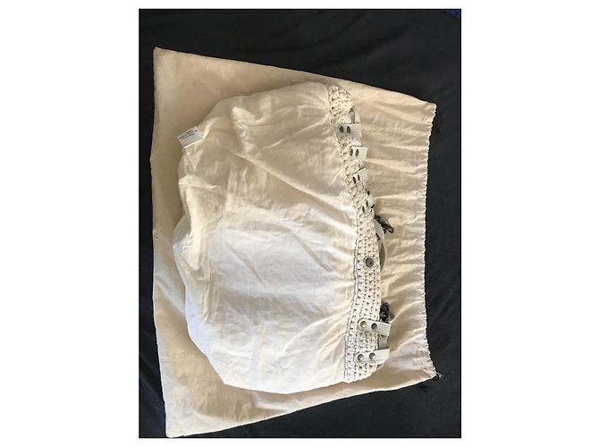 Borsa a tracolla Gerard Darel Dublin in cotone color guscio d'uovo Bianco sporco - vista 4
