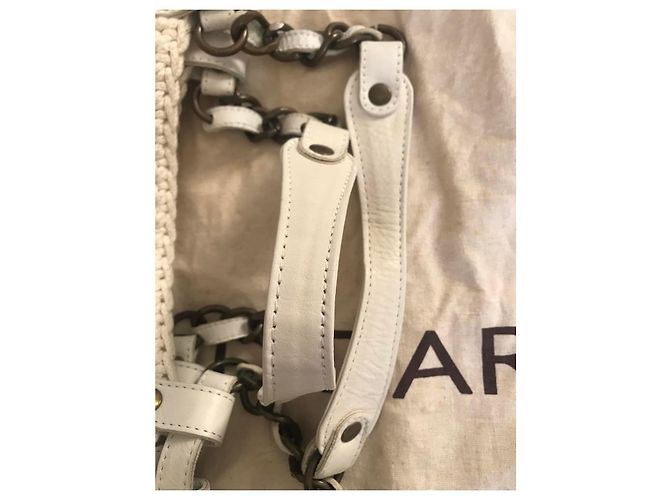 Borsa a tracolla Gerard Darel Dublin in cotone color guscio d'uovo Bianco sporco - vista 6