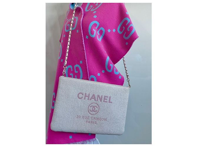 Clutch Chanel Deauville Rosa - vista 8