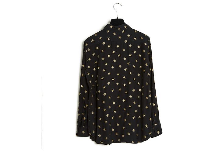 Saint Laurent BLACK STAR GLITTER ES36/38 Negro - vista 4