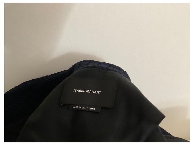 Abrigo Isabel Marant Azul Marino con Motivo Chevron - vista 2
