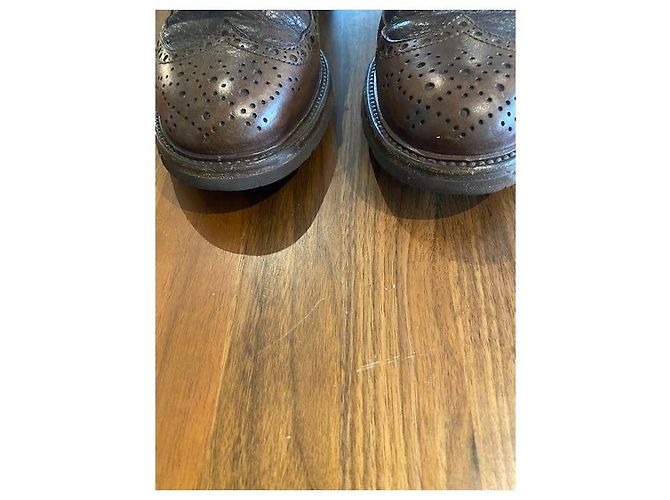 Brunello Cucinelli Scarpe stringate in pelle marrone scuro - vista 4