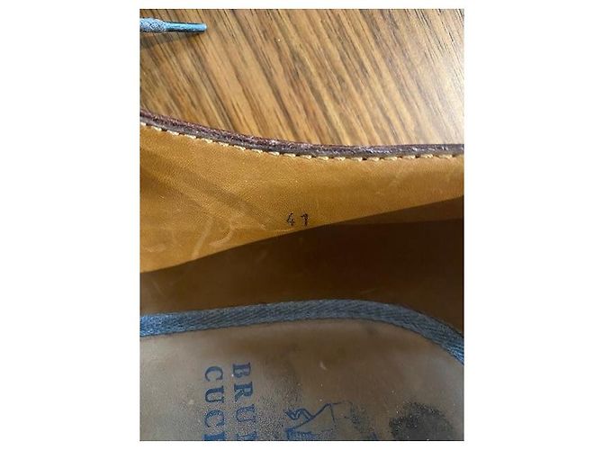 Brunello Cucinelli Scarpe stringate in pelle marrone scuro - vista 5