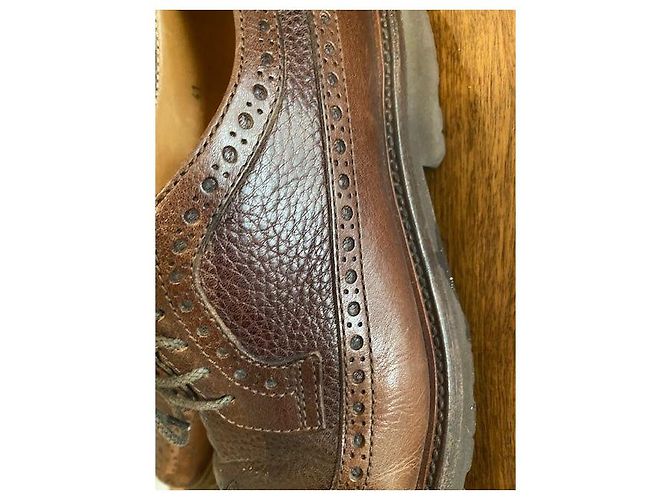 Brunello Cucinelli Scarpe stringate in pelle marrone scuro - vista 6