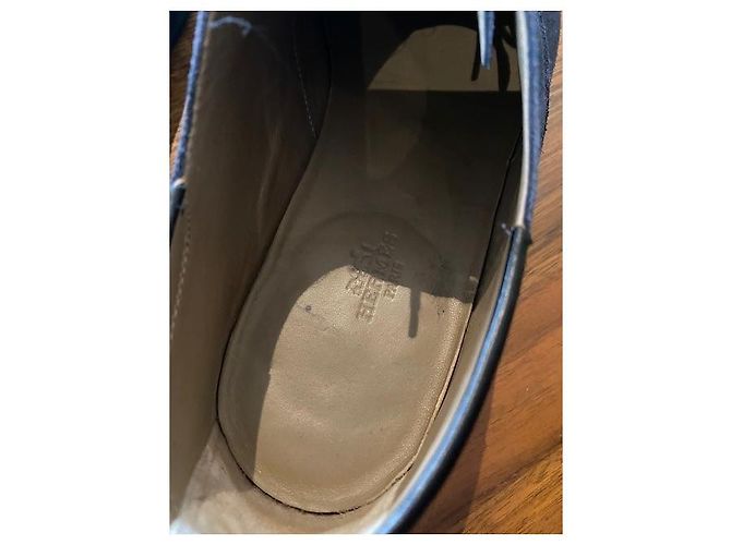 Scarpe stringate Hermès in nubuck blu navy - vista 5