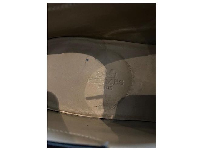 Scarpe stringate Hermès in nubuck blu navy - vista 6