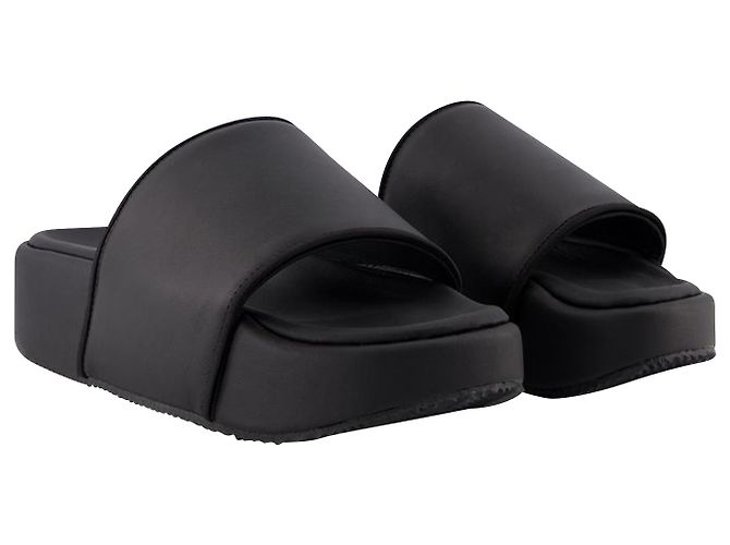 Y3 Diapositive - Y-3 - Pelle nera - vista 2