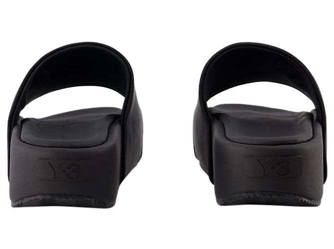 Y3 Diapositive - Y-3 - Pelle nera - vista 3