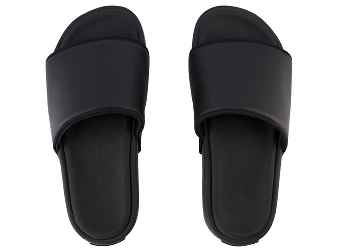 Y3 Diapositive - Y-3 - Pelle nera - vista 4