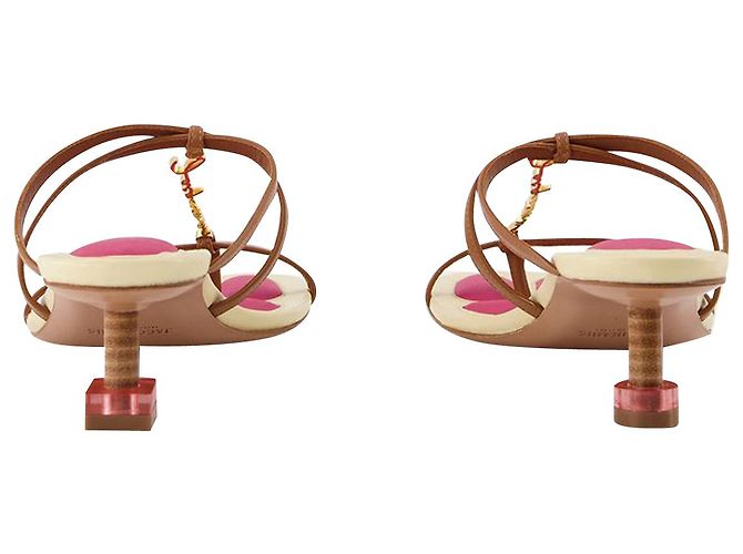 Ciabatte Les Sandales Basses Pralu - Jacquemus - Marrone Chiaro - Pelle - vista 3
