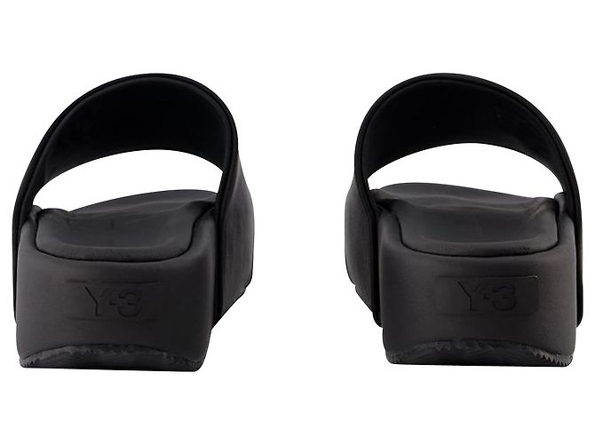 Y3 Diapositive - Y-3 - Pelle nera - vista 3