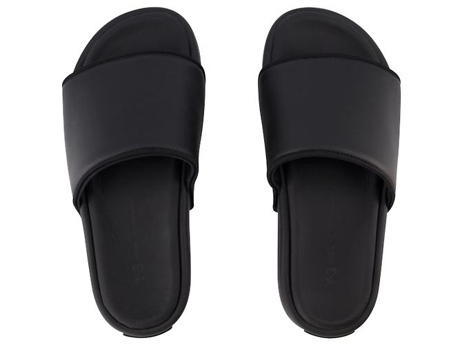 Y3 Diapositive - Y-3 - Pelle nera - vista 4