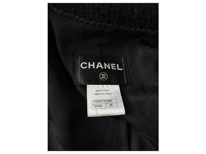Chanel black wool jacket with braided edges - view 6